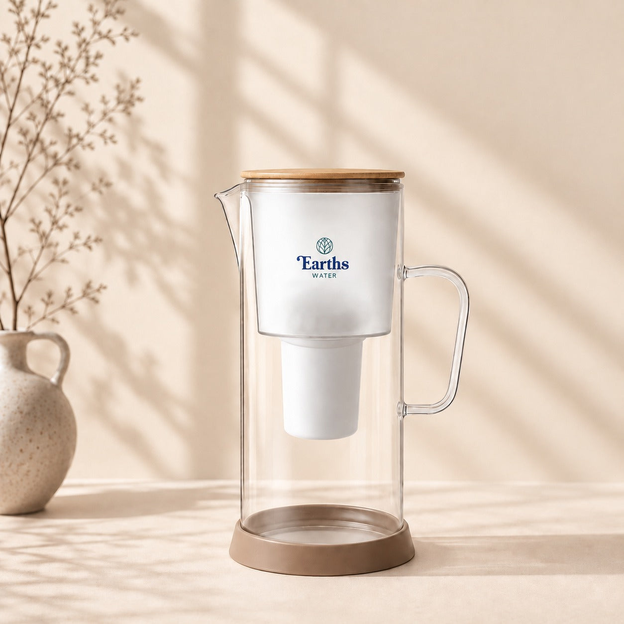 3.5L Glass Water Filter Jug Carafe - Natural