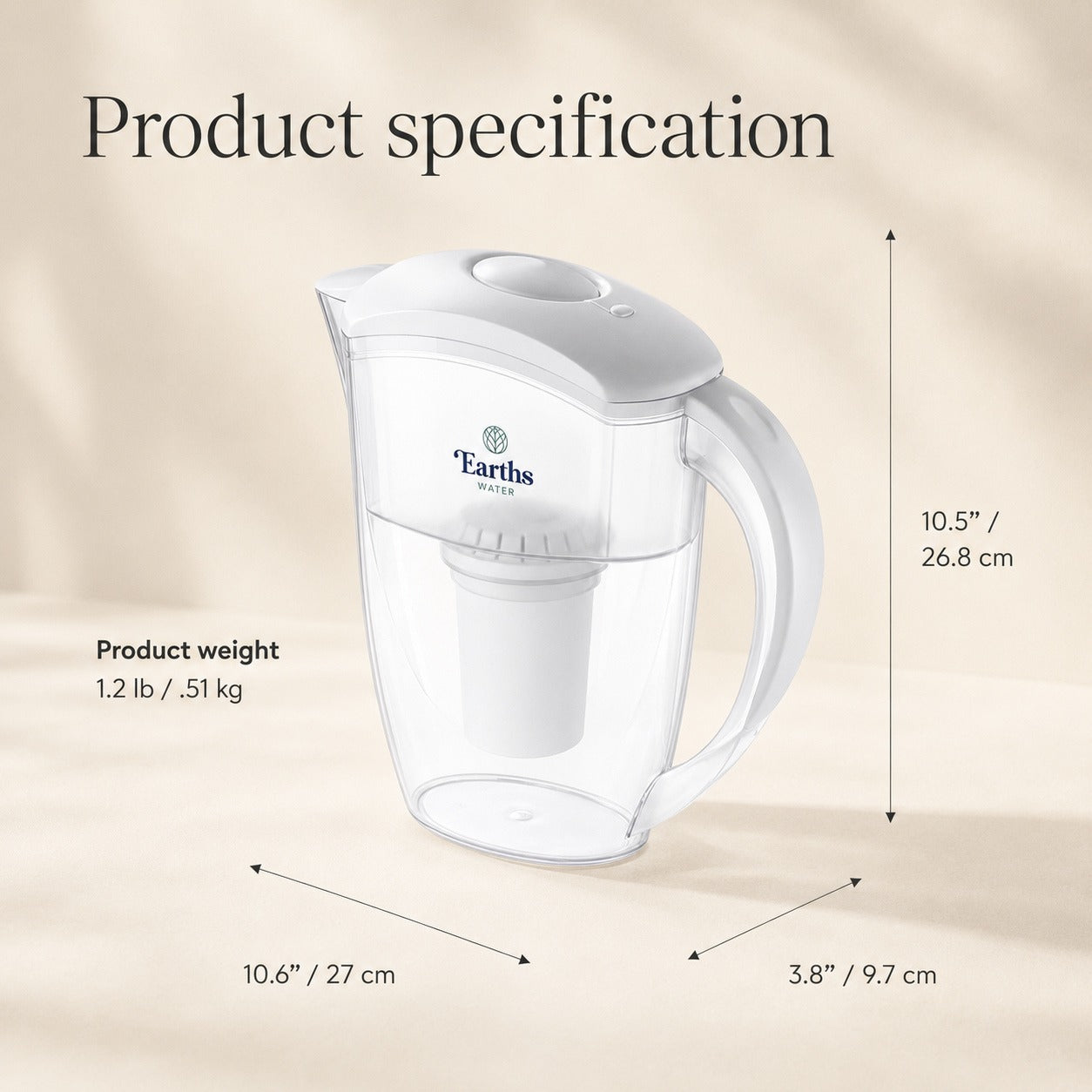 2.4L Water Filter Jug Pitcher