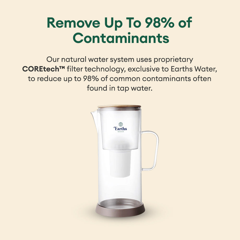 3.5L Glass Carafe Alkaline Water Filter - Natural