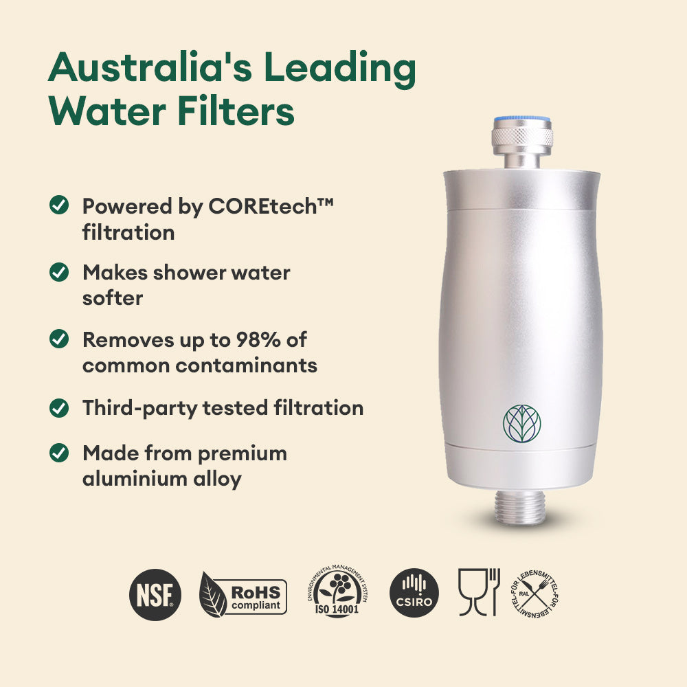 Premium Shower Filter Water Purifier & Water Softener - Silver