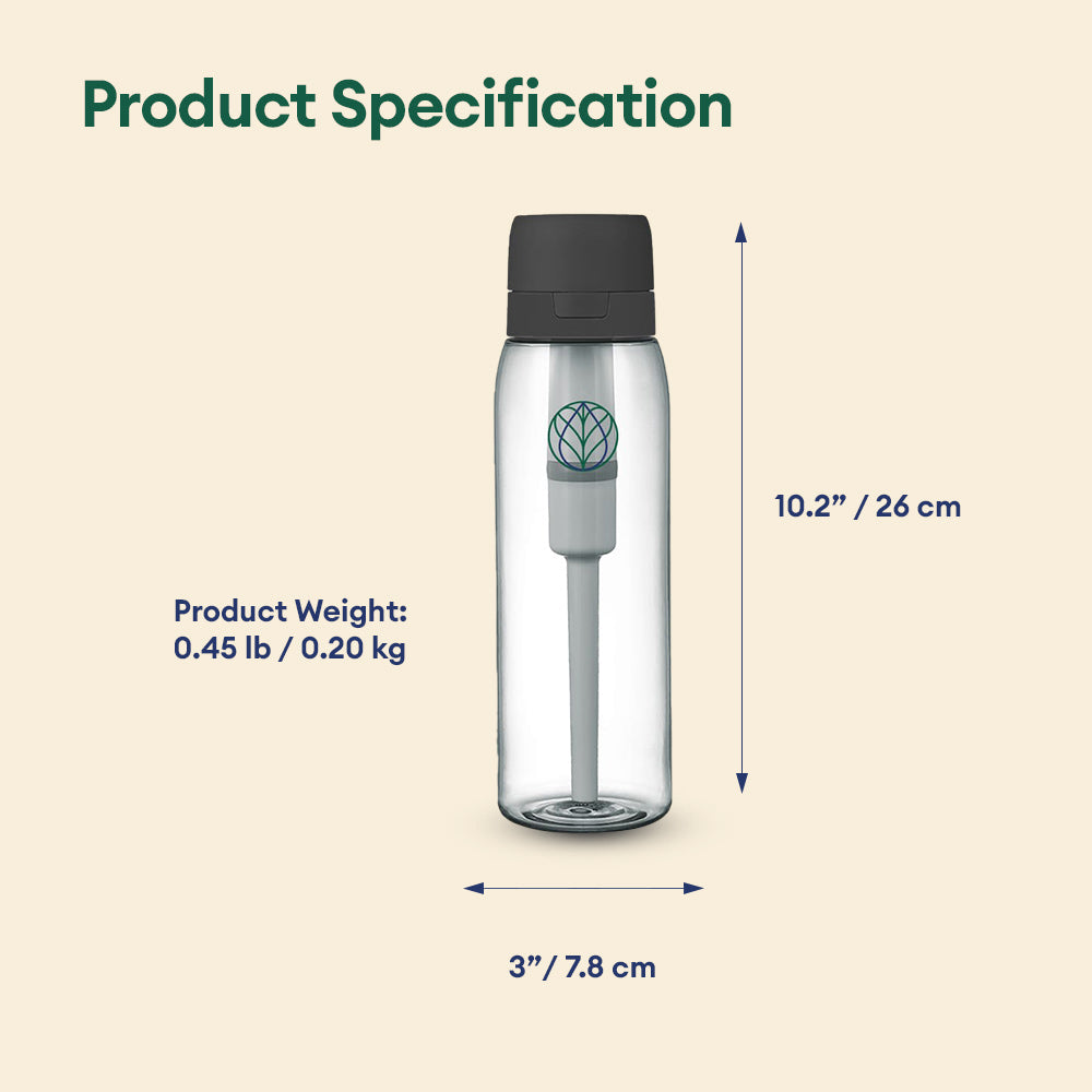 Ultra Water Filter Bottle + Nature Filter