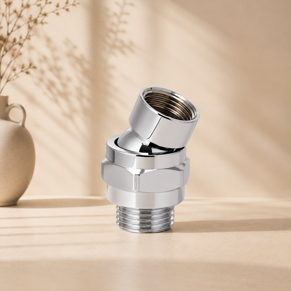 Premium Shower Swivel Ball Adaptor & Extender - Silver