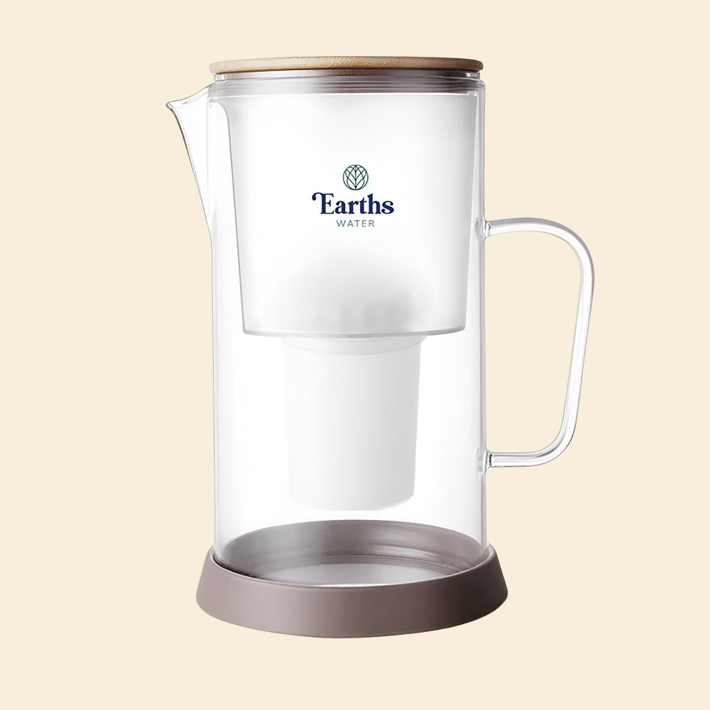 2.5L Glass Jug Carafe Alkaline Water Filter - Natural