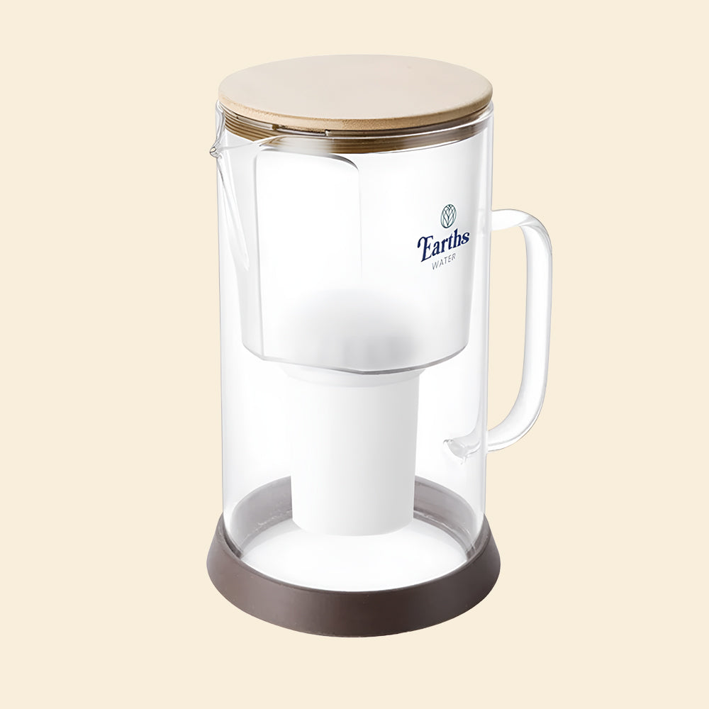2.5L Glass Jug Carafe Alkaline Water Filter - Natural