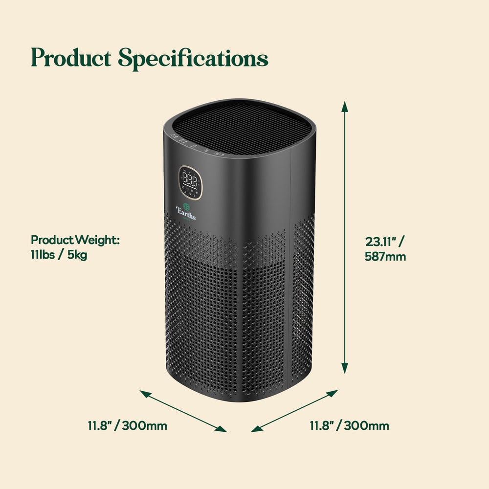360 Protect Air Purifier + Formaldehyde + UV with Medical Grade H13 HEPA - Black