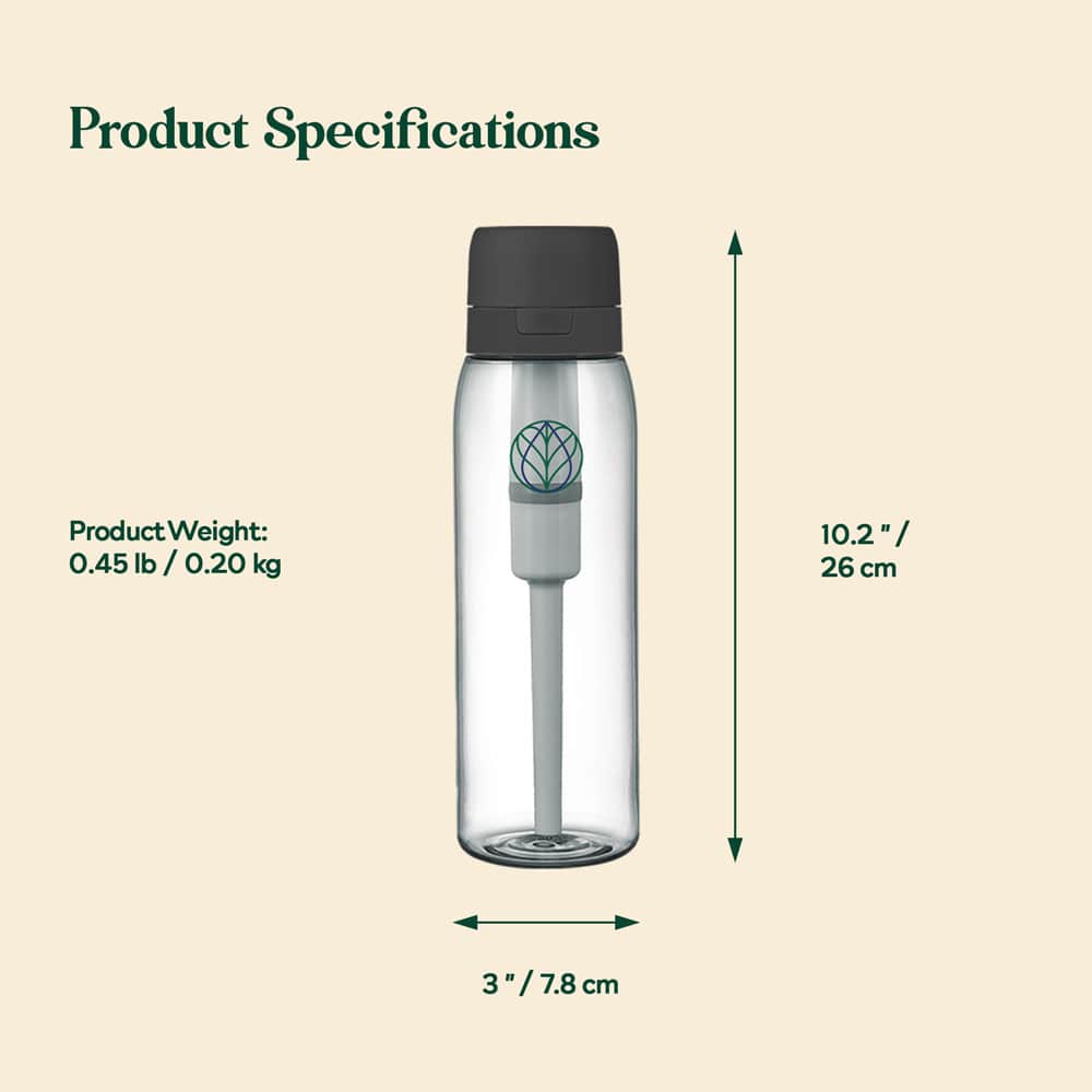 Ultra Water Filter Bottle + 3 Nature Replacement Filters [BUNDLE]