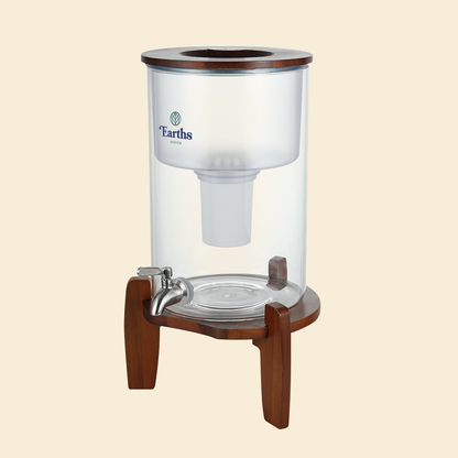 9L Glass Benchtop Alkaline Water Filter - Eco Acacia + 3 Replacement Filters [BUNDLE]