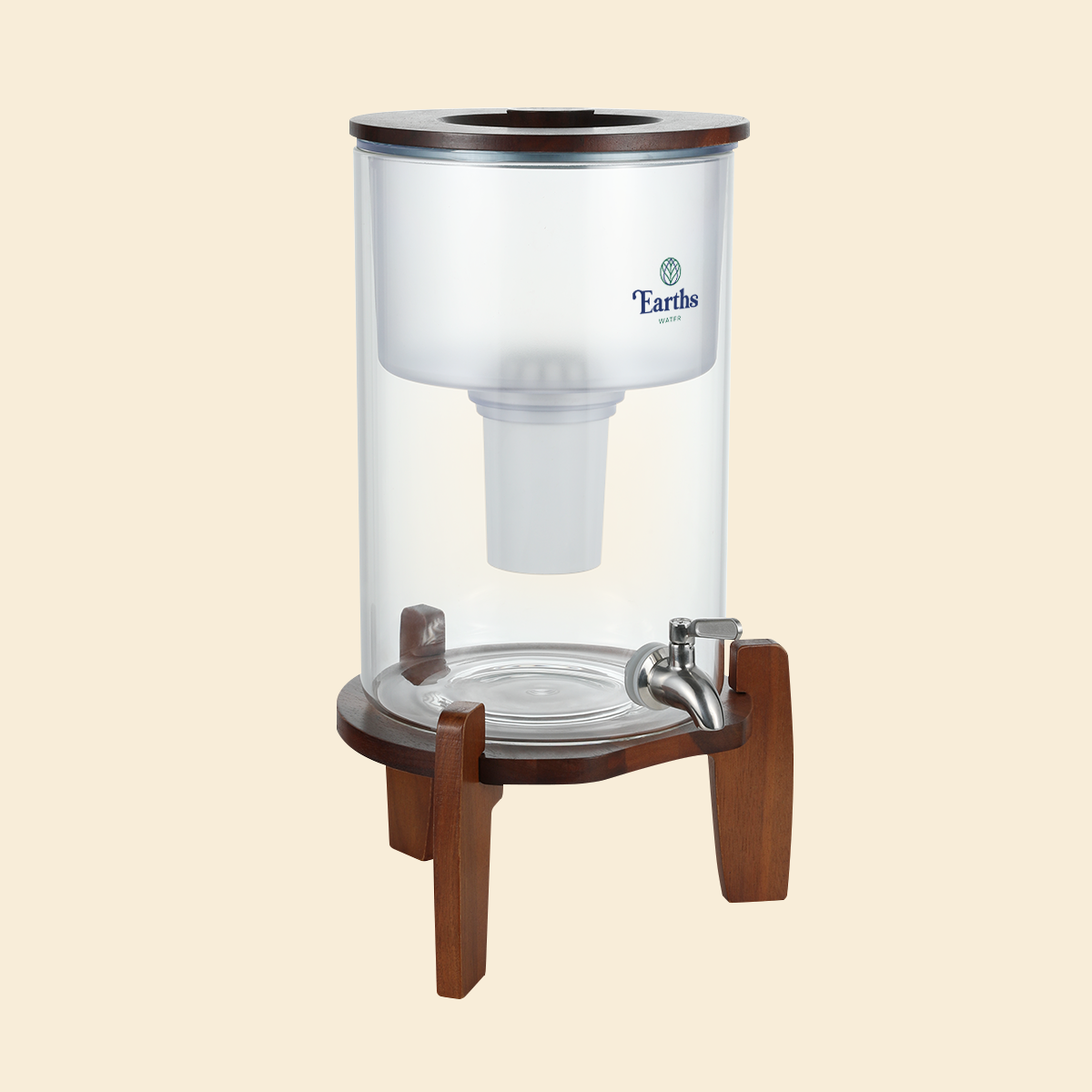 9L Glass Benchtop Alkaline Water Filter - Eco Acacia + 3 Replacement Filters [BUNDLE]