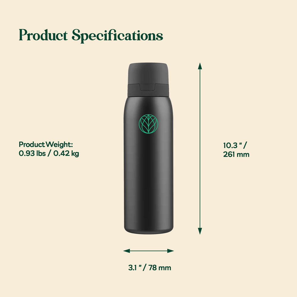 Ultra Stainless Steel Water Filter Bottle + Nature Filter