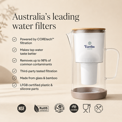 2.5L Glass Water Filter Jug Carafe - Natural