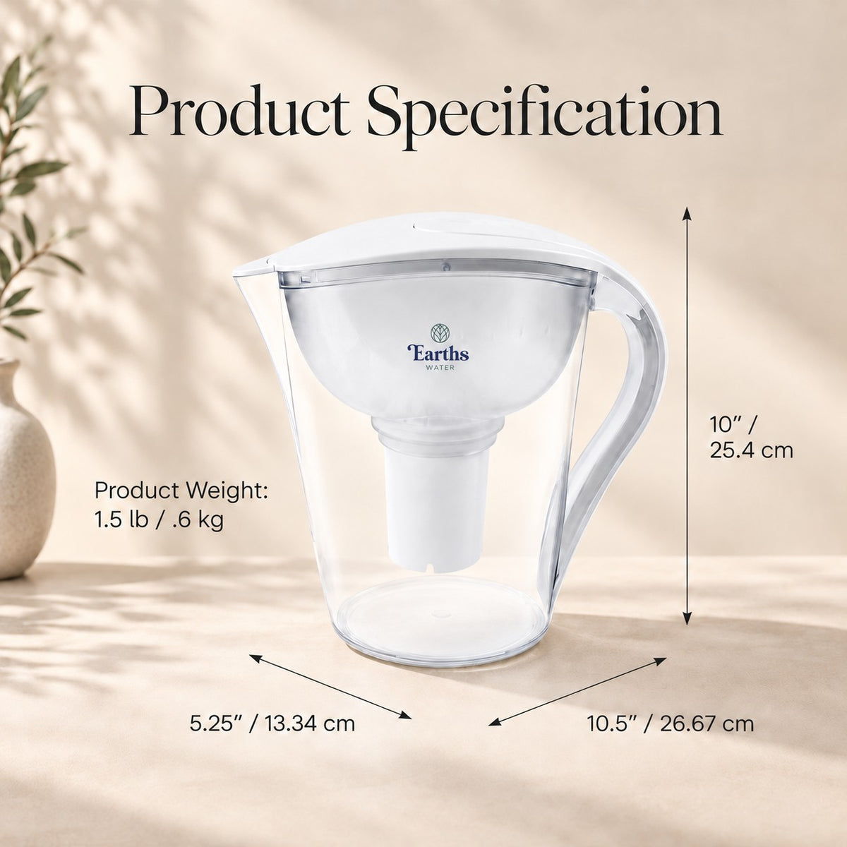 3.5L Large Water Filter Jug Pitcher