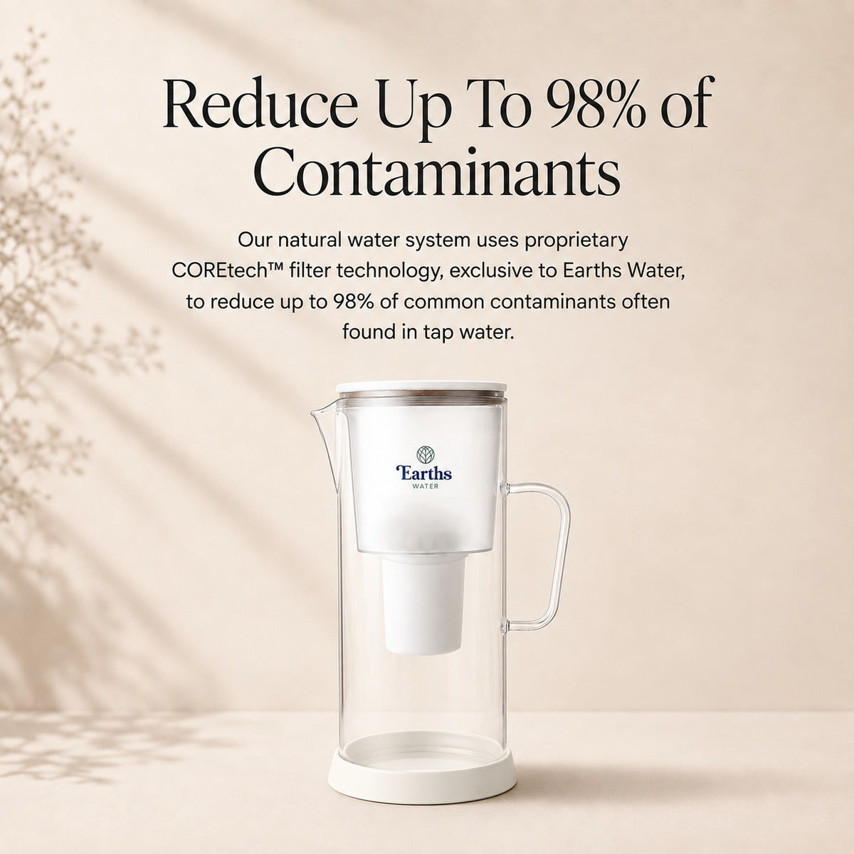 3.5L Glass Water Filter Jug Carafe - White