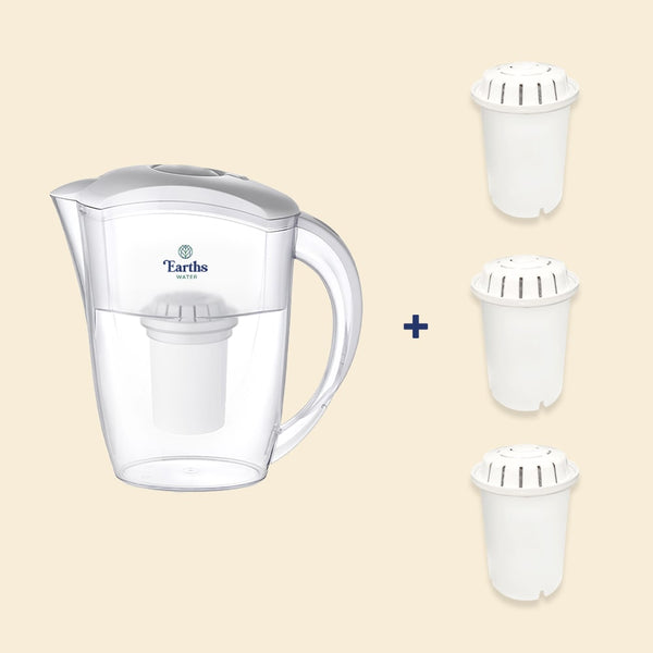 2.4L Alkaline Water Filter Jug + 3 Replacement Filters [BUNDLE]