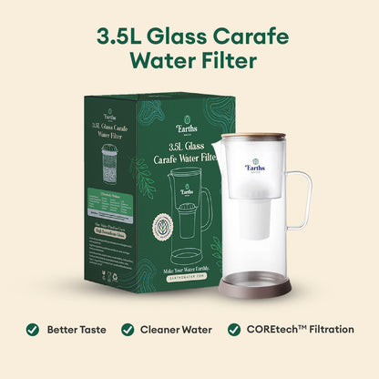 3.5L Glass Carafe Alkaline Water Filter - Natural