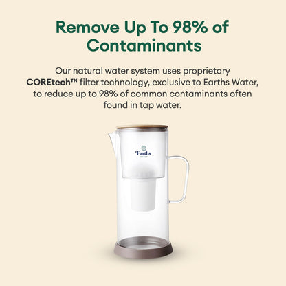 3.5L Glass Carafe Alkaline Water Filter - Natural