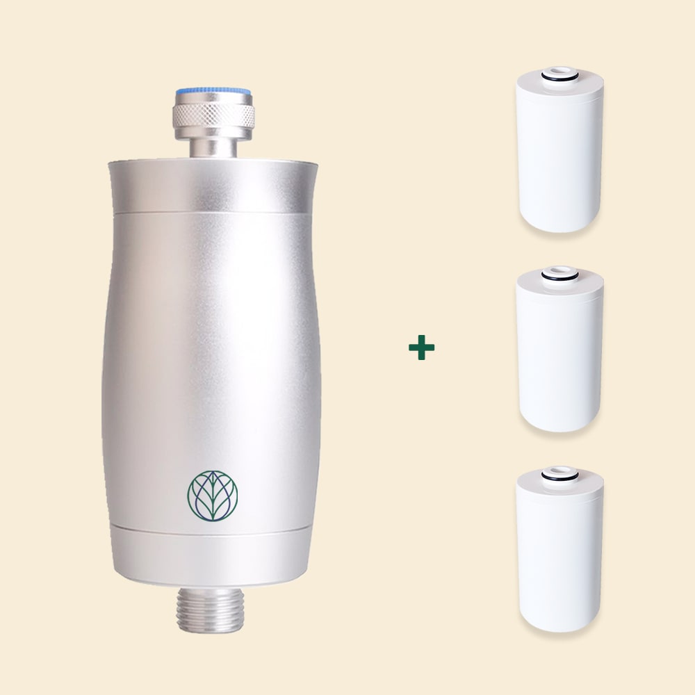 Premium Shower Filter Water Purifier + 3 Replacement Filters [BUNDLE]