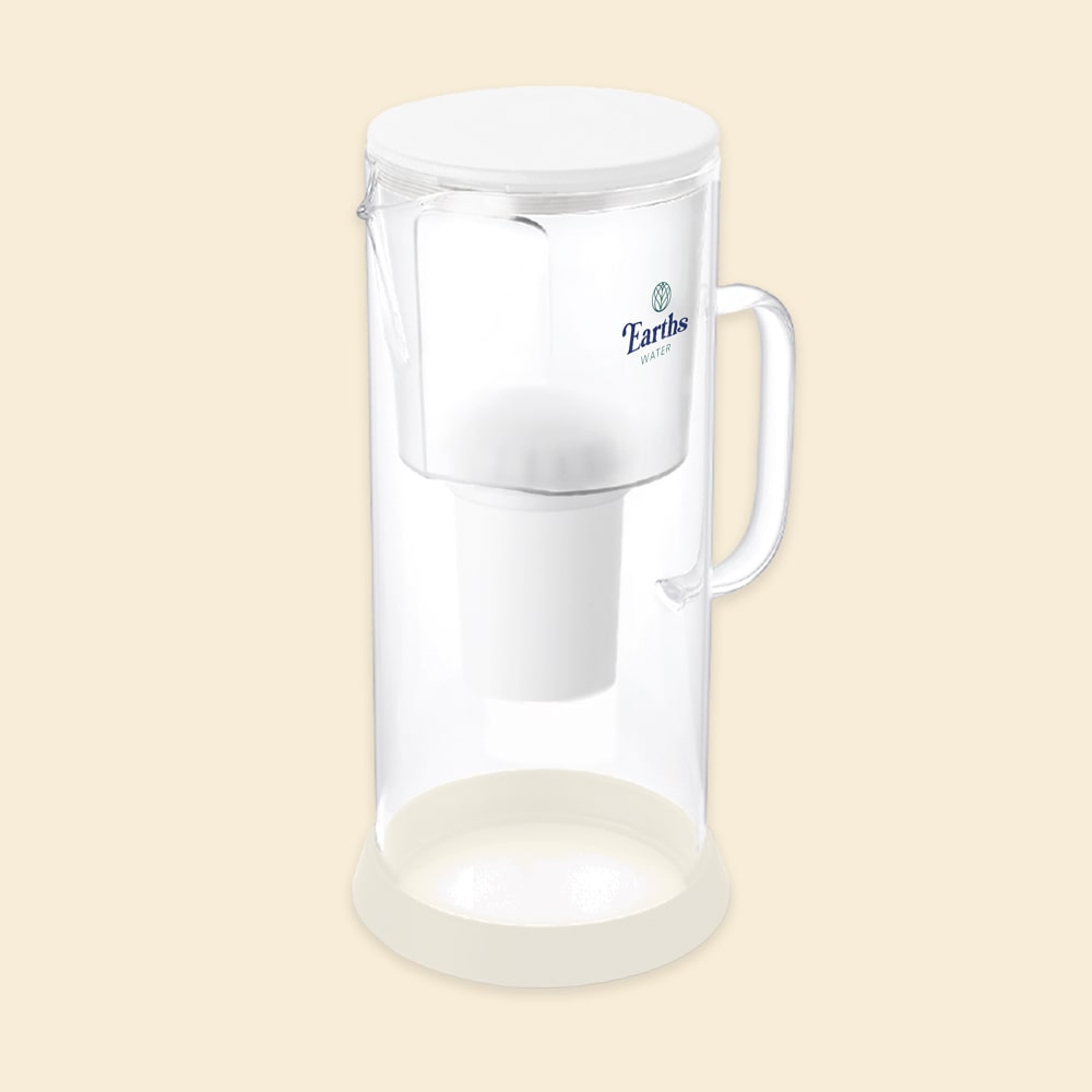 3.5L Glass Carafe Alkaline Water Filter - White