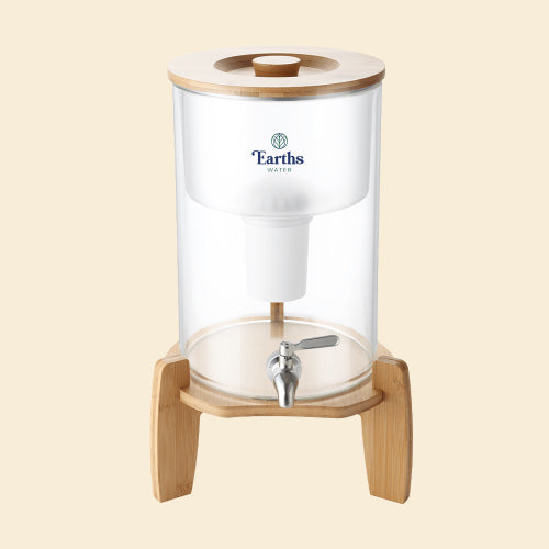 Earth's Water 9L Glass Benchtop Alkaline Water Filter Natural Bamboo