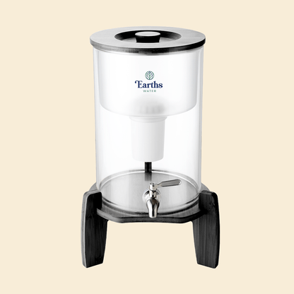 9L Glass Benchtop Alkaline Water Filter - Black Bamboo